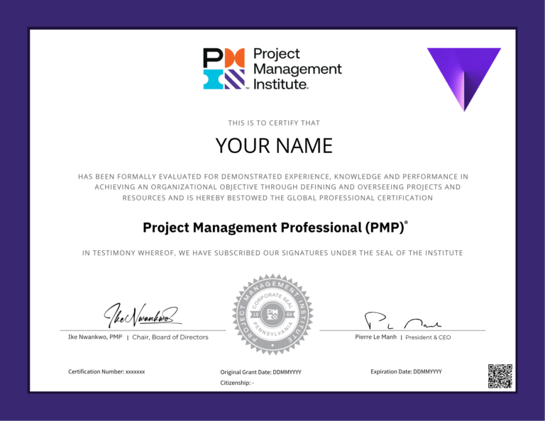 PMI Certification - Recognised By PMI